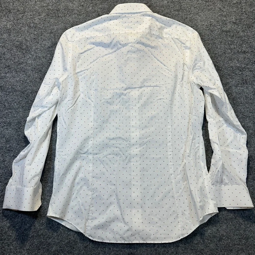 Banana Republic Button Down Shirt Mens L White Diamond Slim Fit Non-Iron Office